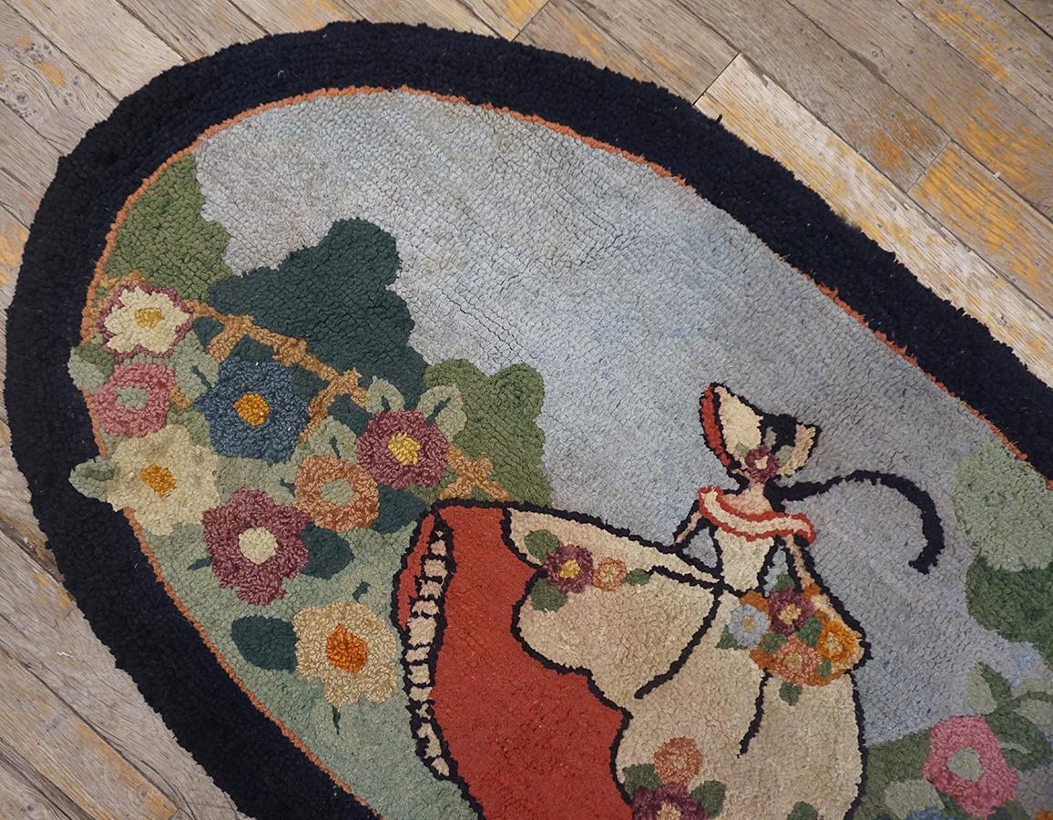 1930s Pictorial American Hooked Rug In Good Condition For Sale In New York, NY