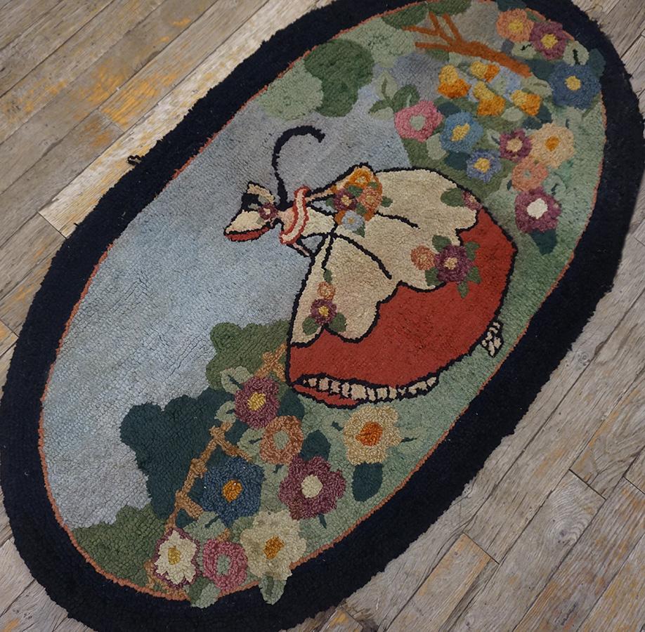 Mid-20th Century 1930s Pictorial American Hooked Rug For Sale