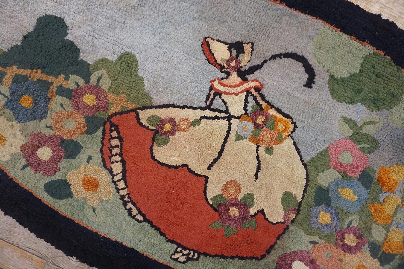 1930s Pictorial American Hooked Rug For Sale 1