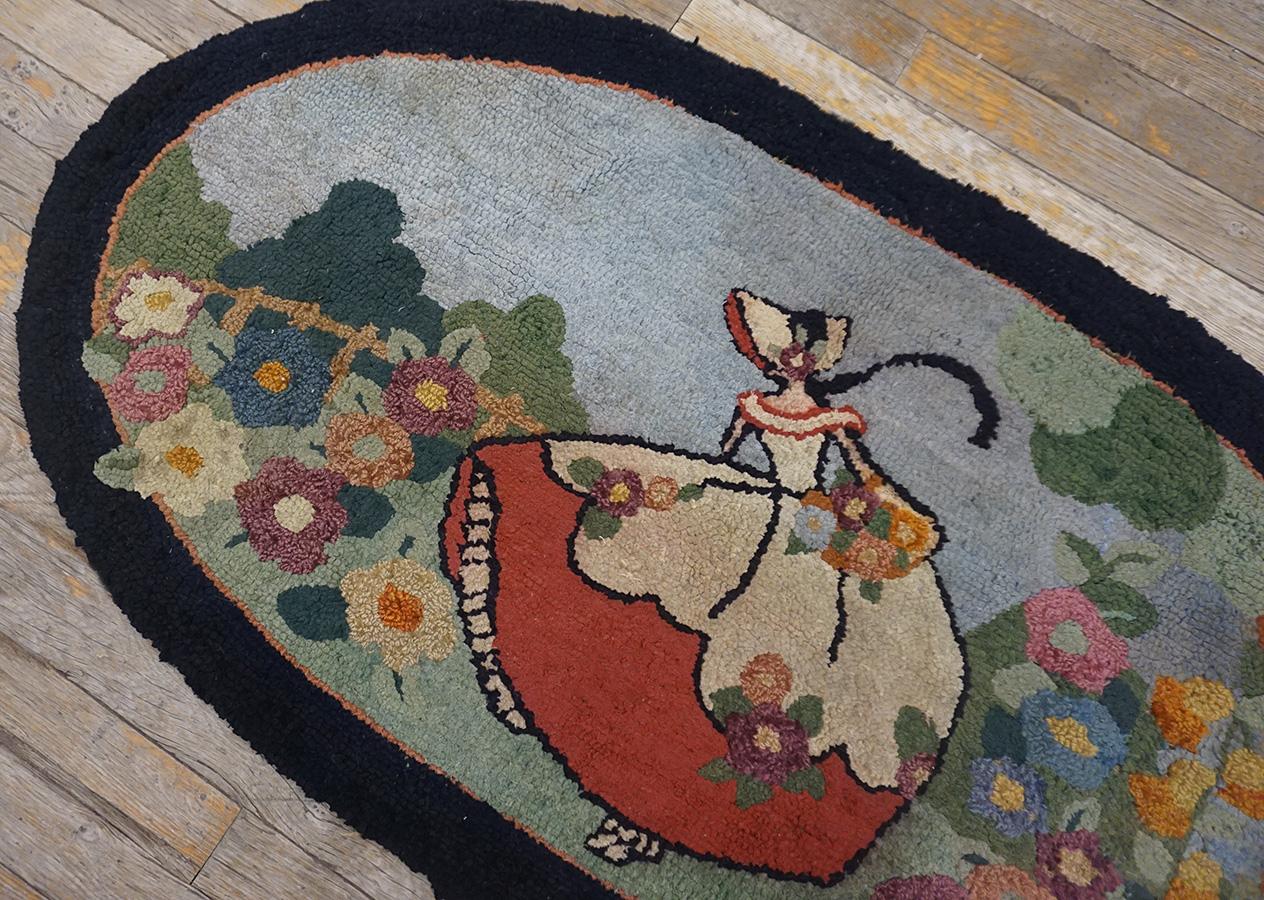 1930s Pictorial American Hooked Rug For Sale 2