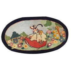 1930s Pictorial American Hooked Rug
