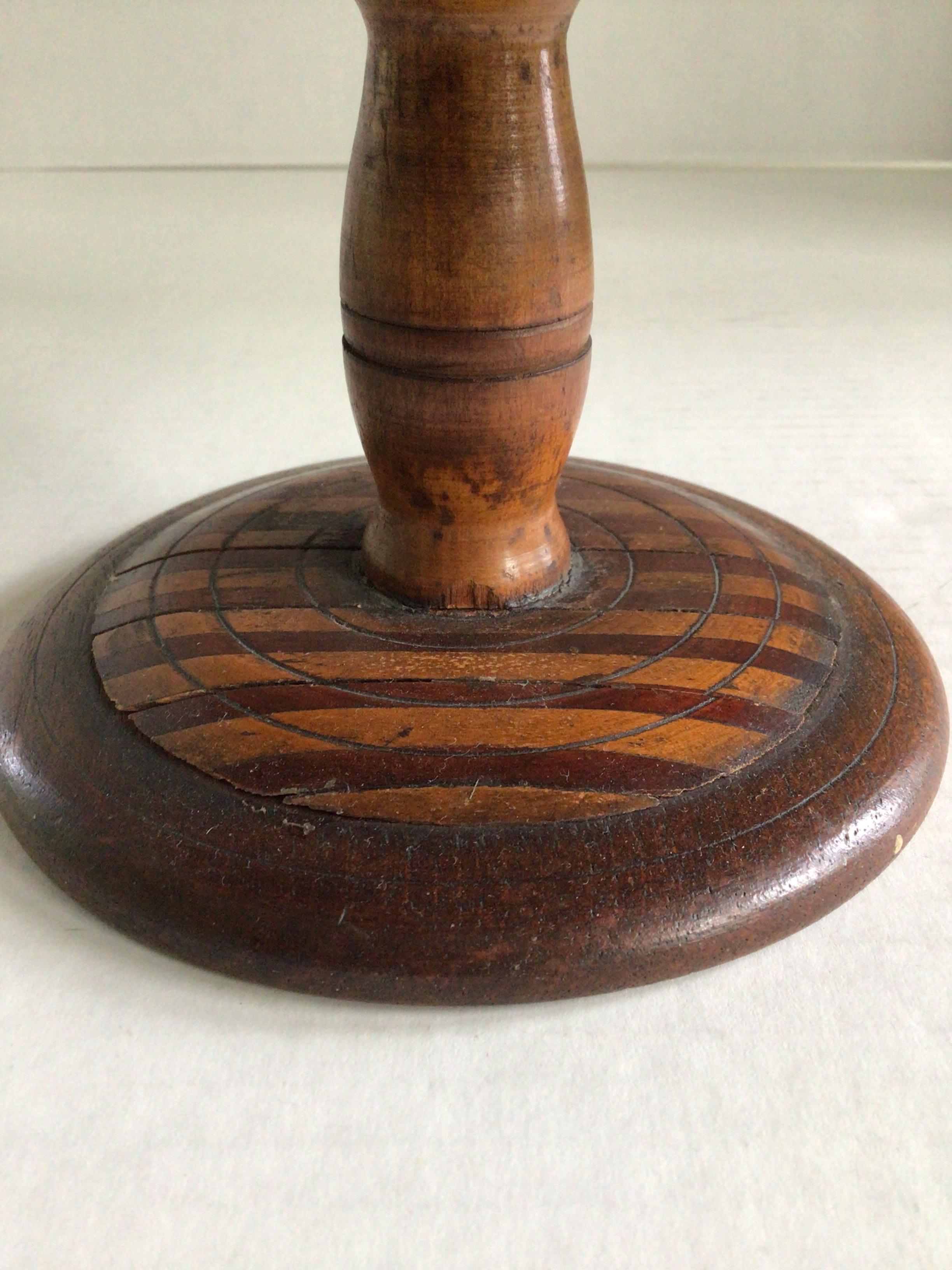 Hand-Crafted 1930s Pierced Wood and Brass Strapped Compote/Bowl