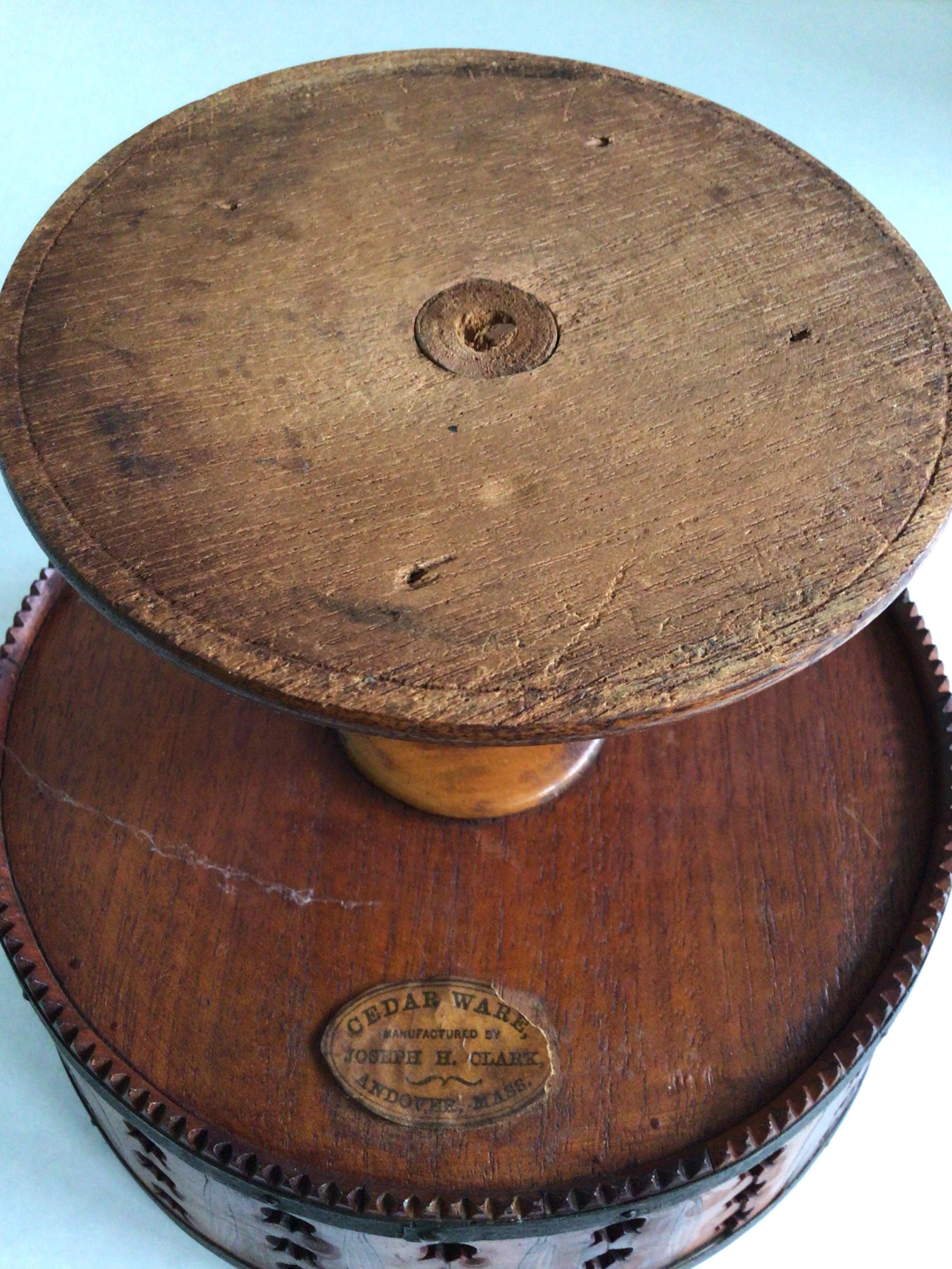 Mid-20th Century 1930s Pierced Wood and Brass Strapped Compote/Bowl