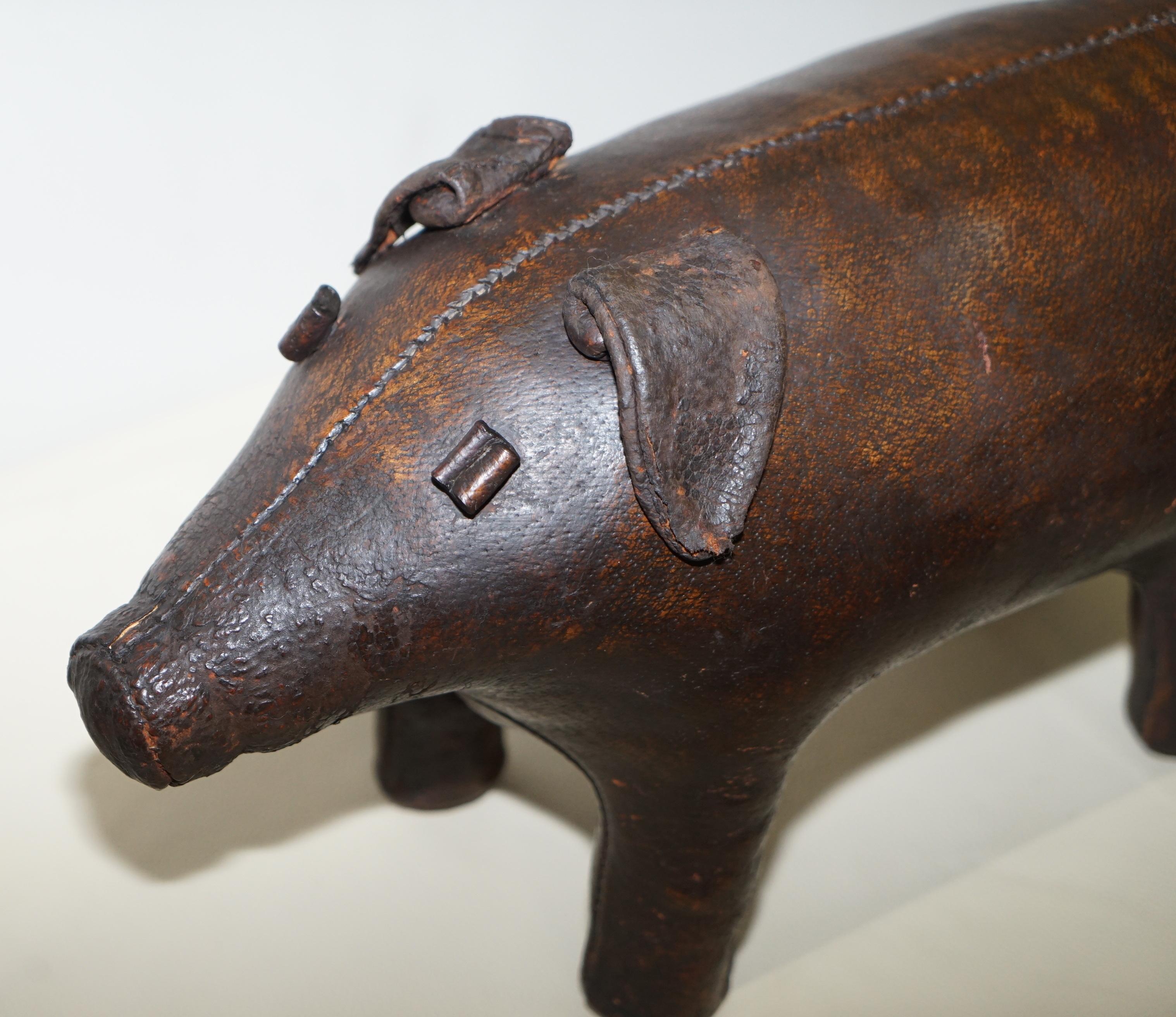 liberty leather pig footstool