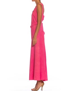 1930S Pink Bias Cut Cotton Ottoman Dress With Out Back