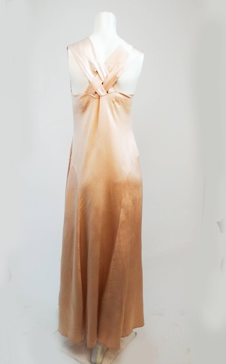 1930s Pink Hammered Silk Dress & Bolero Set For Sale 2