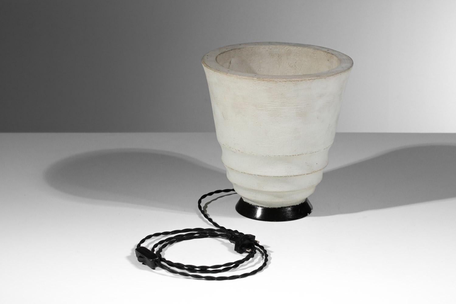 1930s plaster basin-shaped table lamp For Sale 3