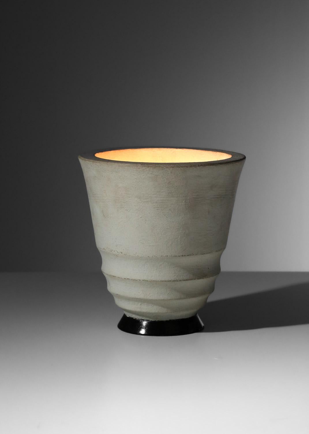 Mid-Century Modern 1930s plaster basin-shaped table lamp For Sale