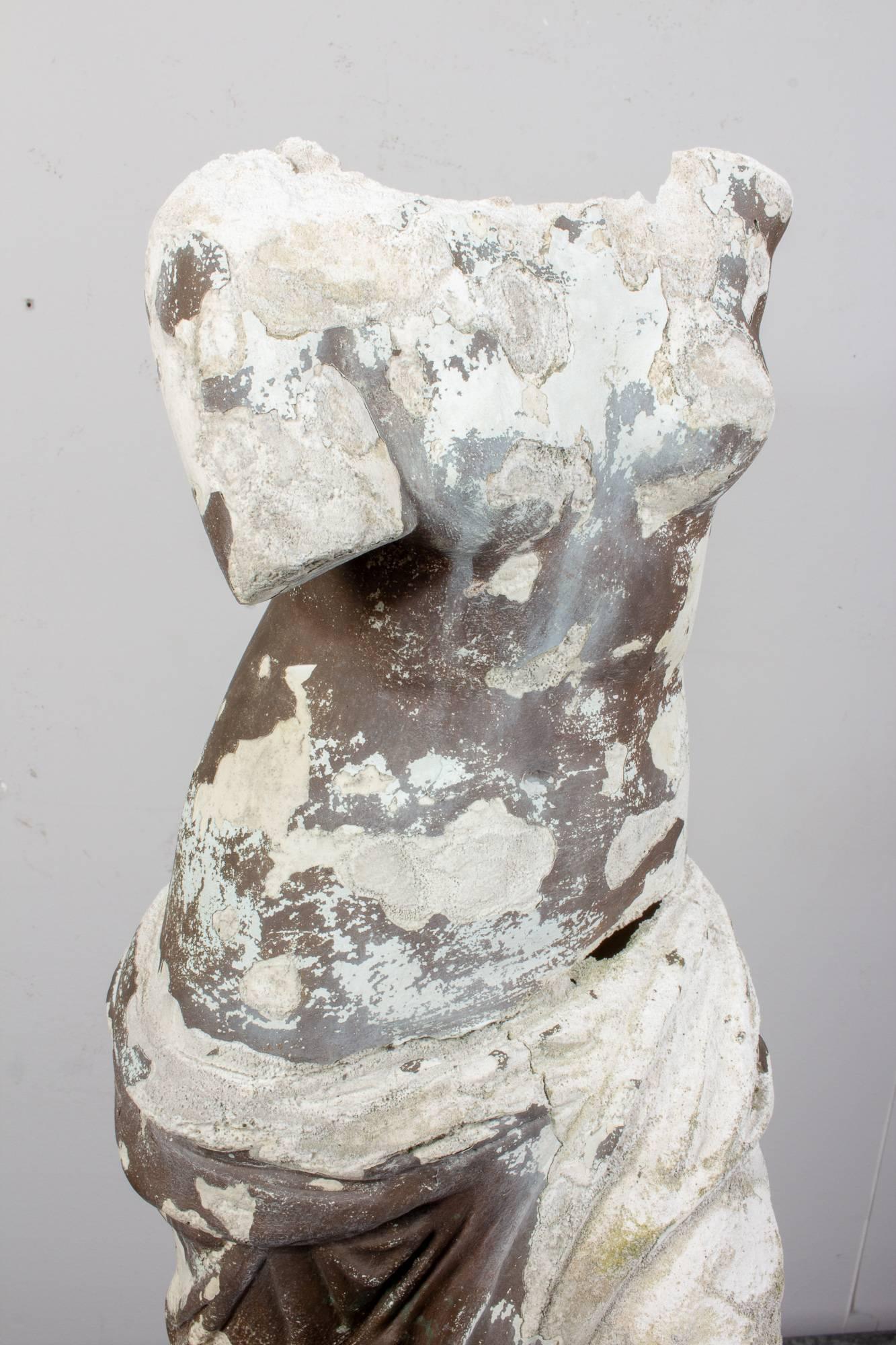 Classical Greek 1930s Plaster Venus de Milo Sculpture found in France