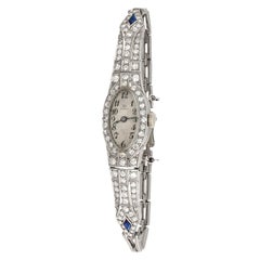 1930s Platinum 18K White Gold and Diamonds Omega Watch