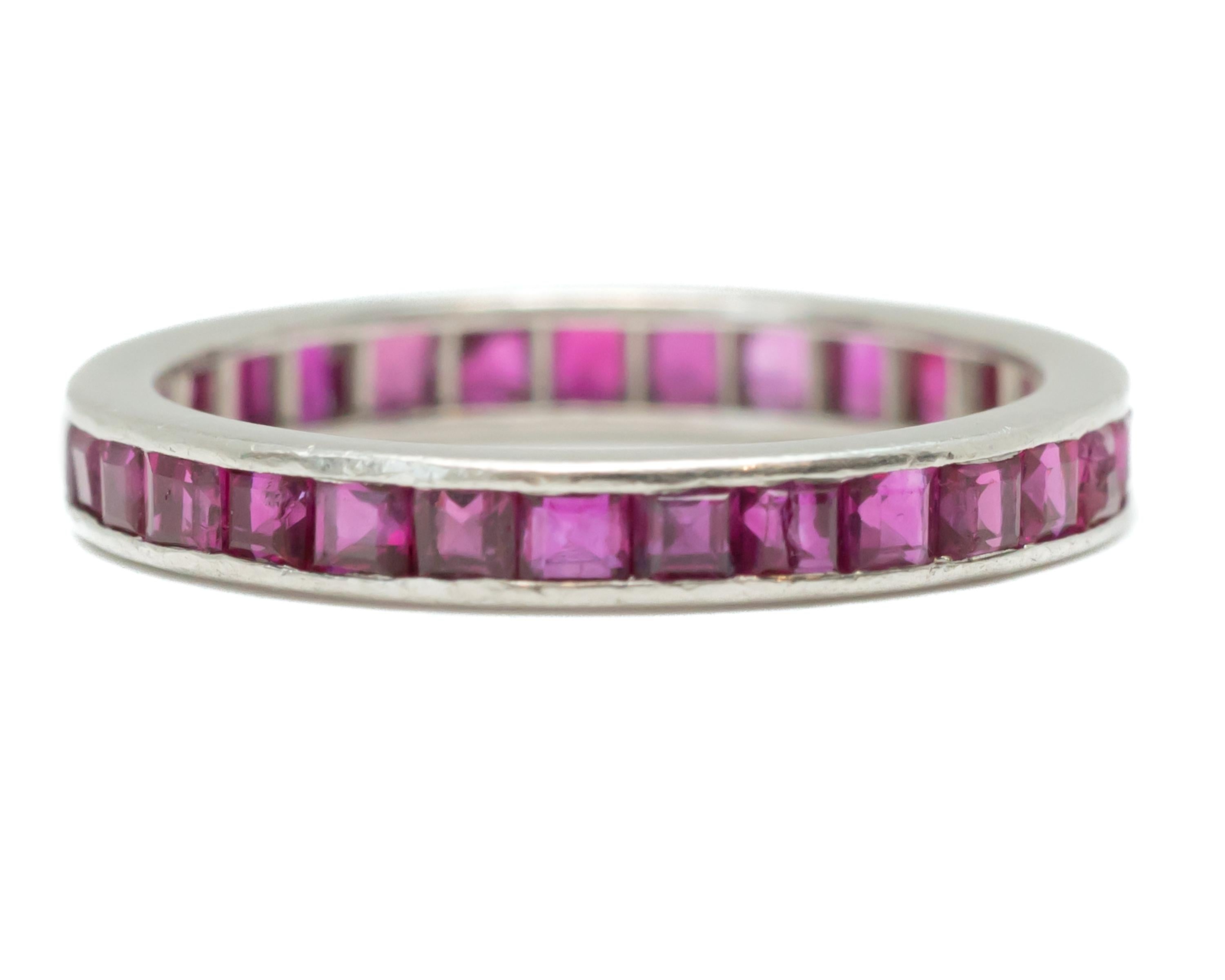 Art Deco 1930s Platinum and Ruby Eternity Band