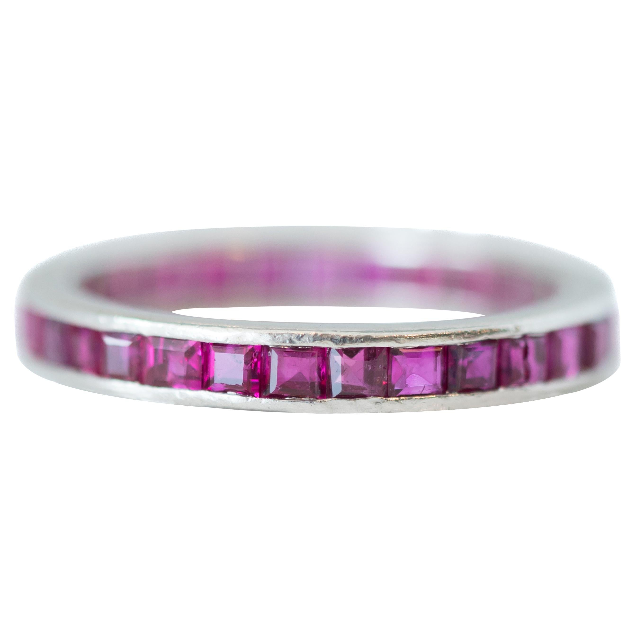 1930s Platinum and Ruby Eternity Band