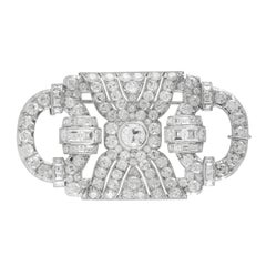 Vintage 1930s Platinum Brooch with Diamonds