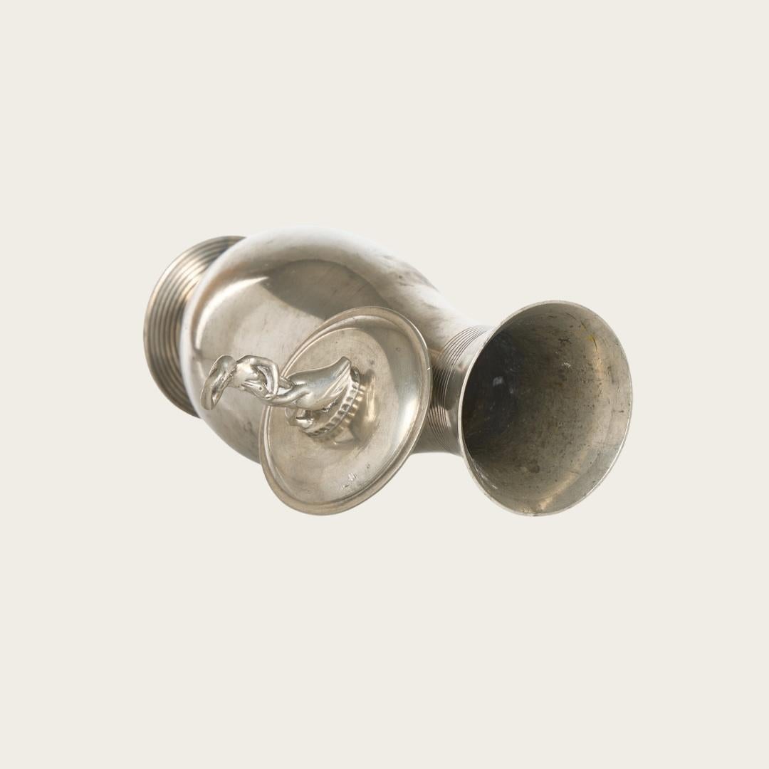 Swedish 1930s Polished Pewter Lidded Urn by C.G Hallberg, attributed to Sylvia Stave For Sale