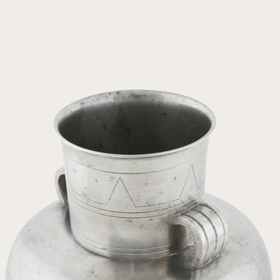 Mid-20th Century 1930s Polished Pewter Vase by Folke Arström for Svenskt Tenn For Sale