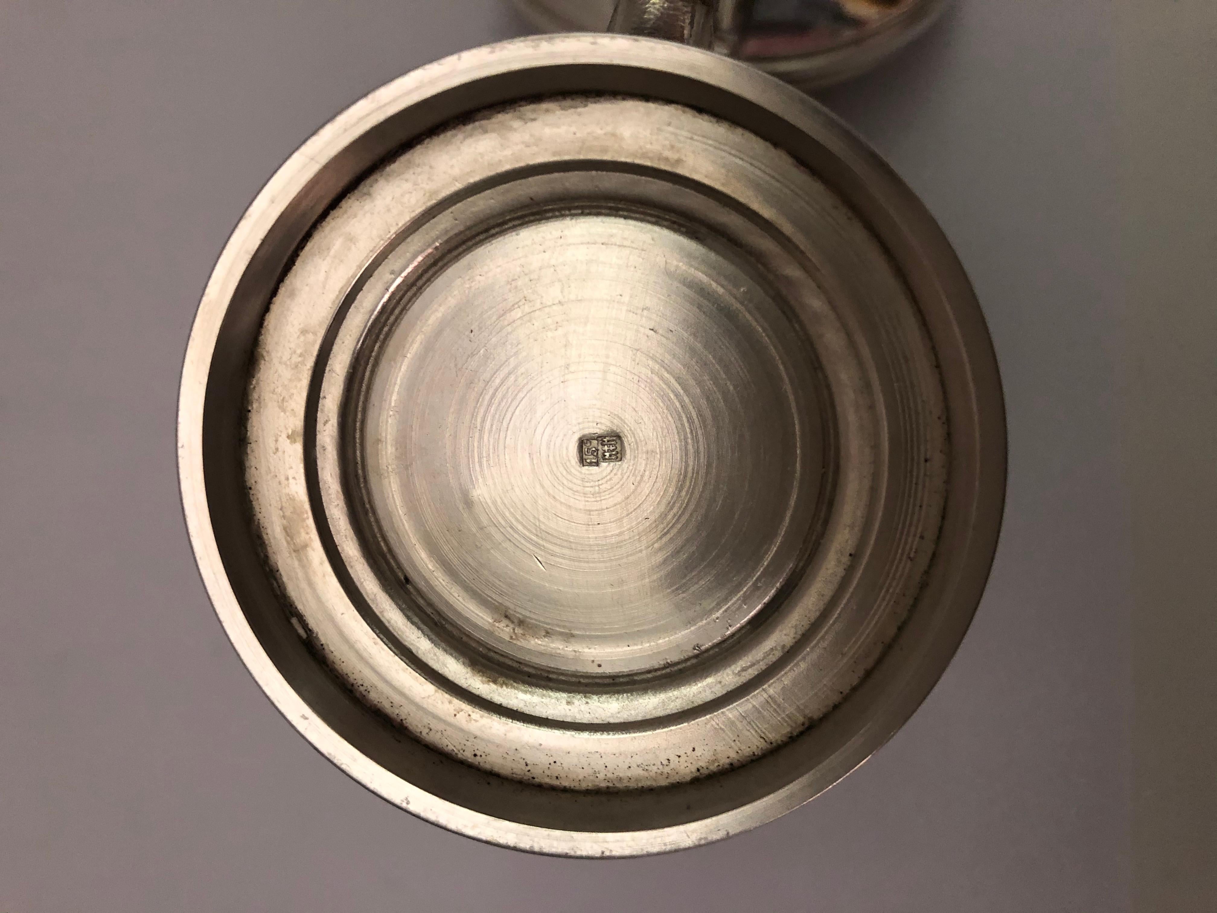 Lucidato Set da tè/caffè in argento lucido degli anni '30 in vendita