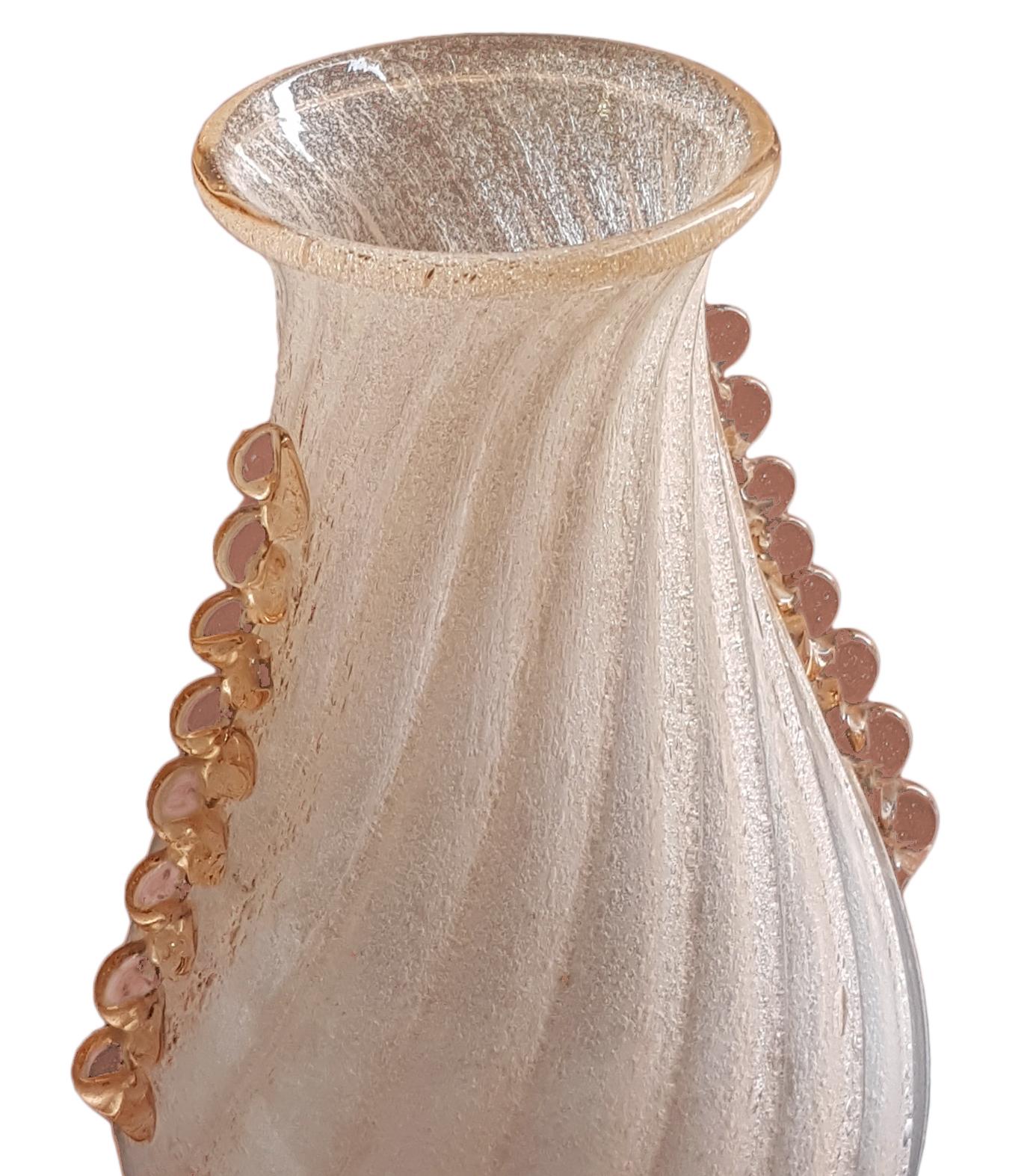 1930s Pulegoso Glass Vase by Dino Martens for Vetreria Aureliano Toso In Good Condition In Roma, IT