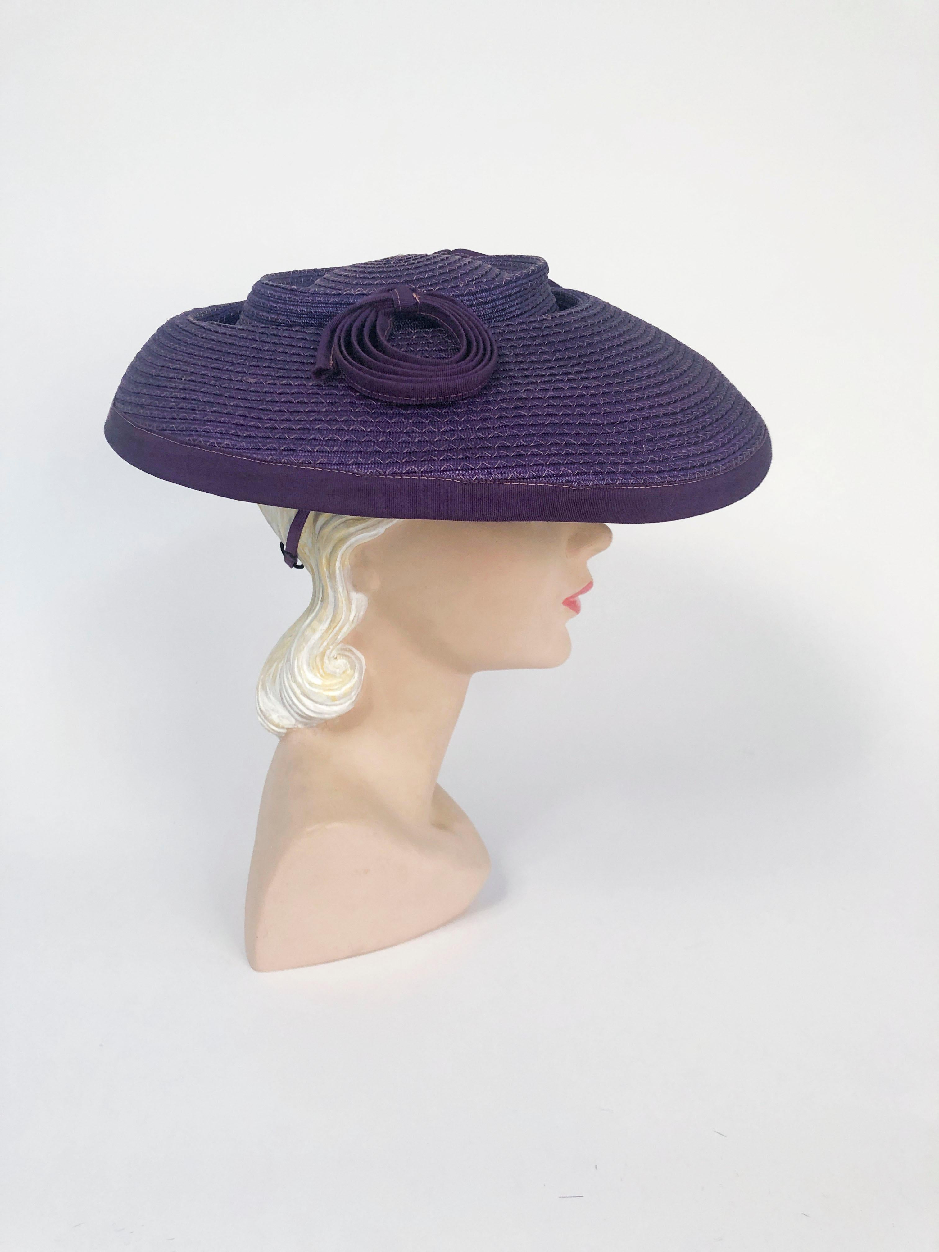 purple straw fedora