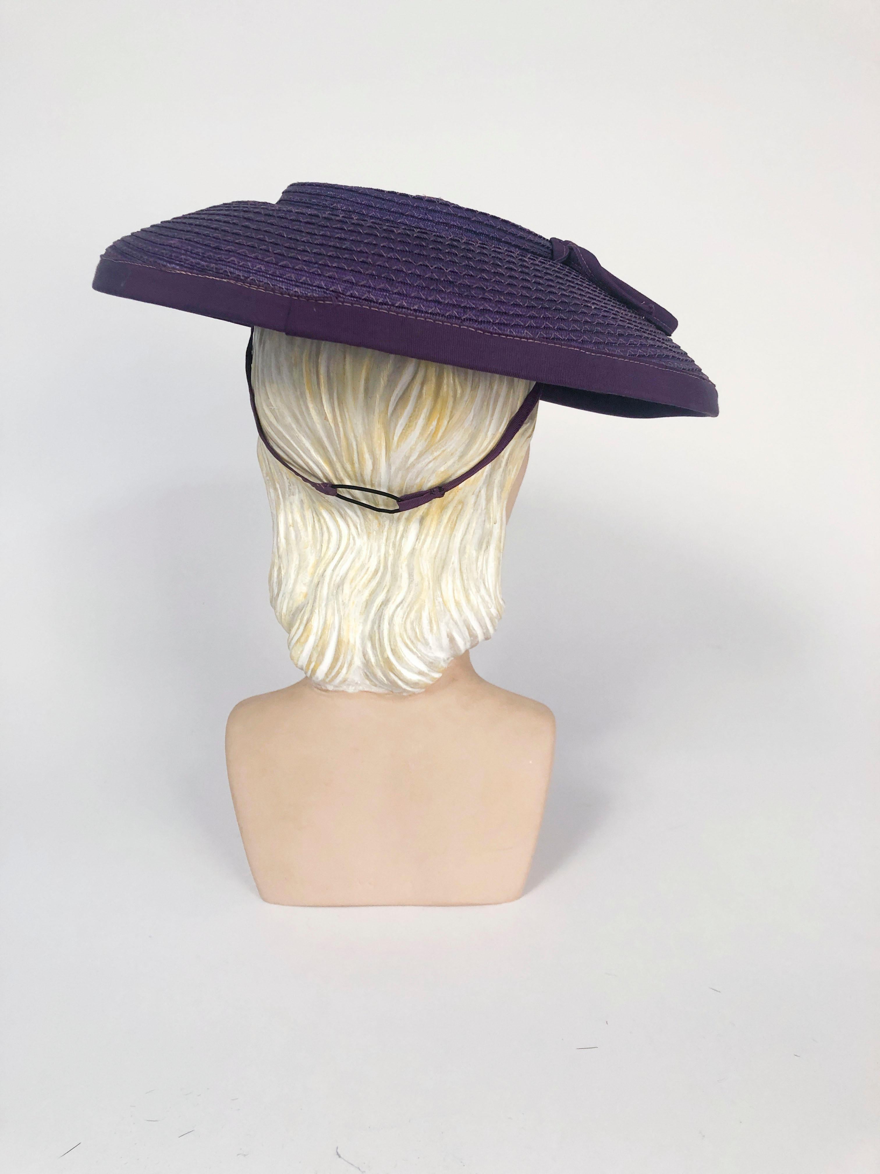 purple straw hat