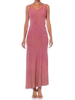 1930'S Purple Rayon Crepe Vionnet Style Ingenious Twisting Bias Seamed Gown As-