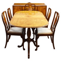 1930s Queen Anne Style Walnut Dining Suite