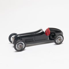 1930s Racing Car Black and Red Scale Model, Highly Detailed, Medium Size