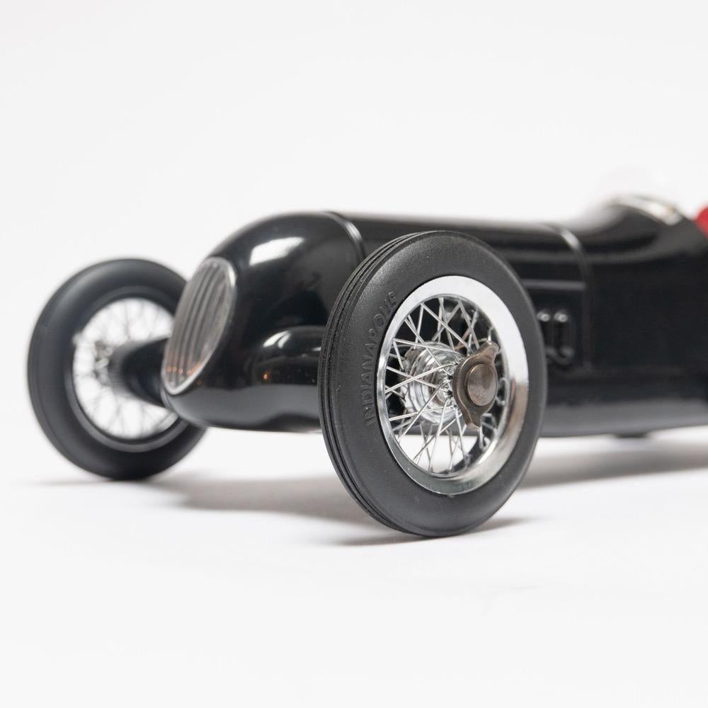 Metal 1930s Racing Car Black and Red Scale Model, Highly Detailed, Medium Size For Sale