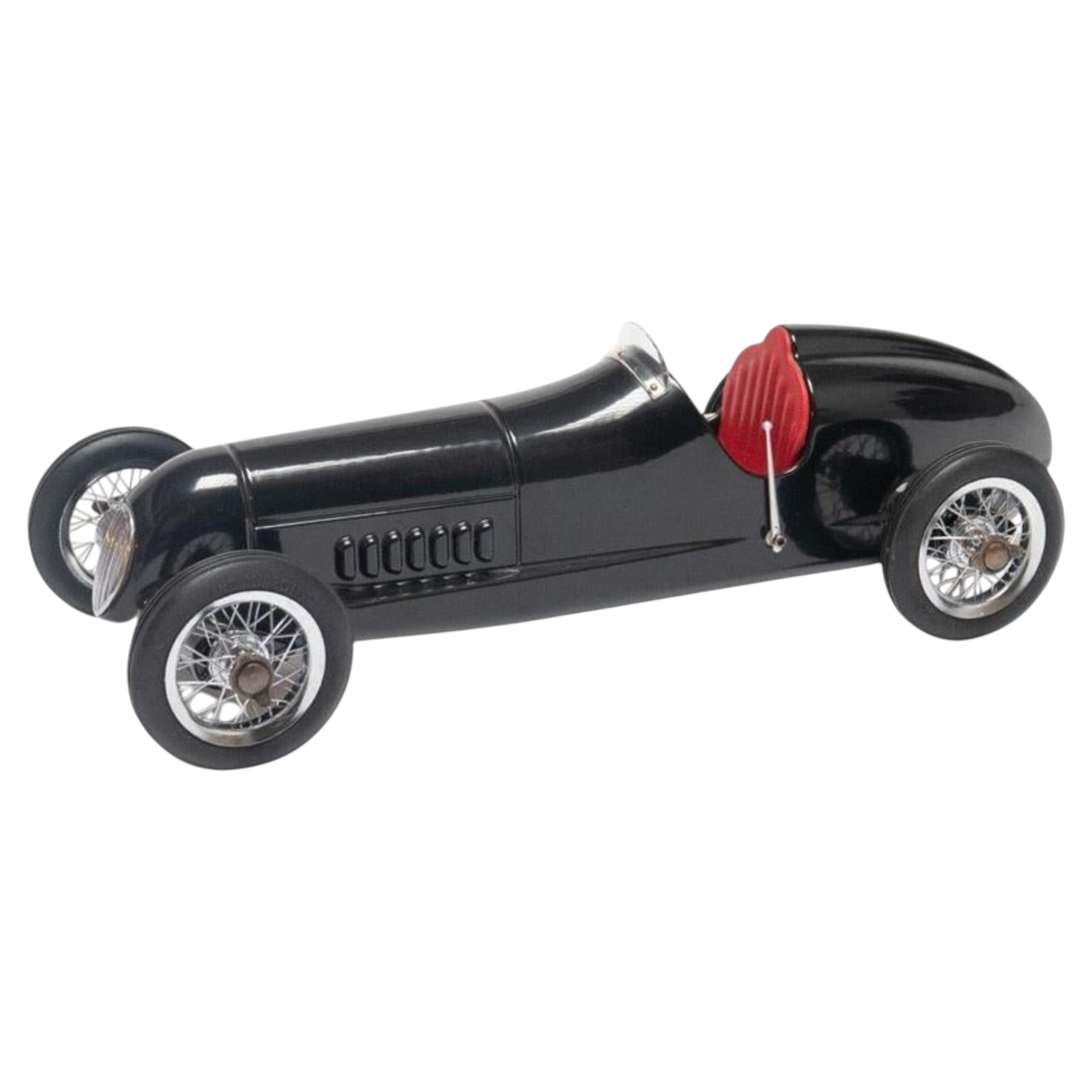 1930s Racing Car Black and Red Scale Model, Highly Detailed, Medium Size