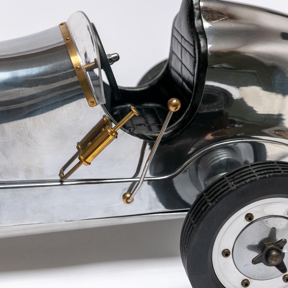 1930s Racing Car Stainless Steel Scale Model, Highly Detailed, Big Size For Sale 4