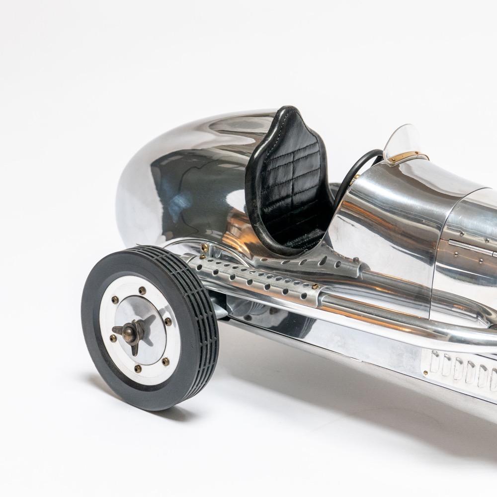 Modèle réduit de voiture de course en acier inoxydable des années 1930, très détaillé, grande taille 6