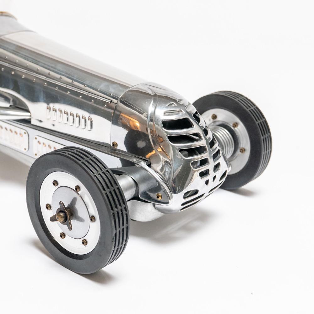 1930s Racing Car Stainless Steel Scale Model, Highly Detailed, Big Size For Sale 7