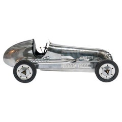 1930s Racing Car Stainless Steel Scale Model, Highly Detailed, Big Size