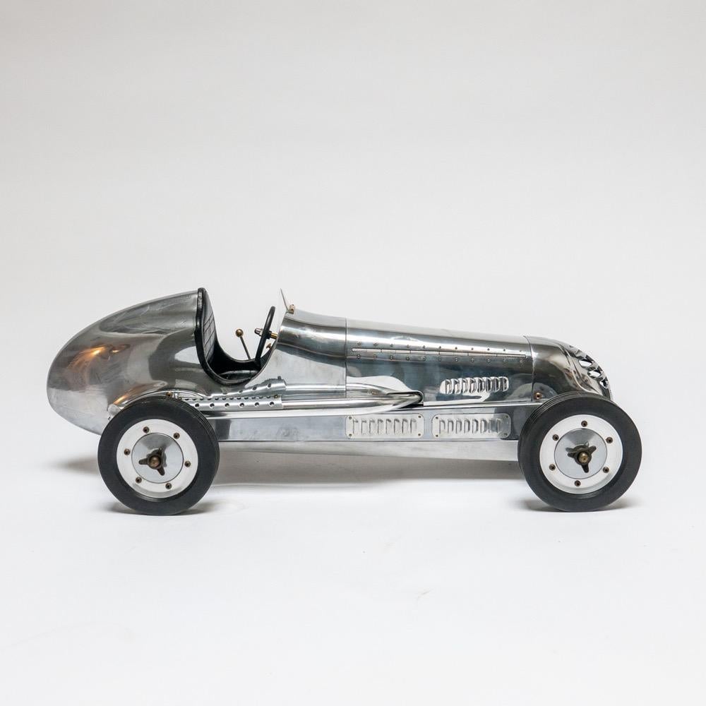 Metal 1930s Racing Car Stainless Steel Scale Model, Highly Detailed, Big Size For Sale
