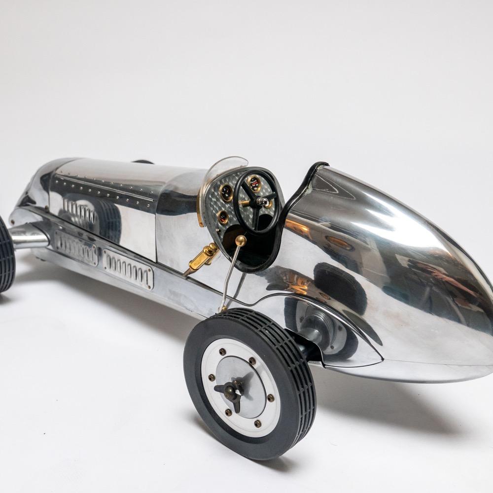 1930s Racing Car Stainless Steel Scale Model, Highly Detailed, Big Size For Sale 2