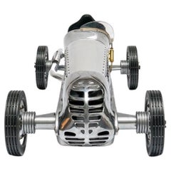 1930s Racing Car Stainless Steel Scale Model, Highly Detailed, Big Size