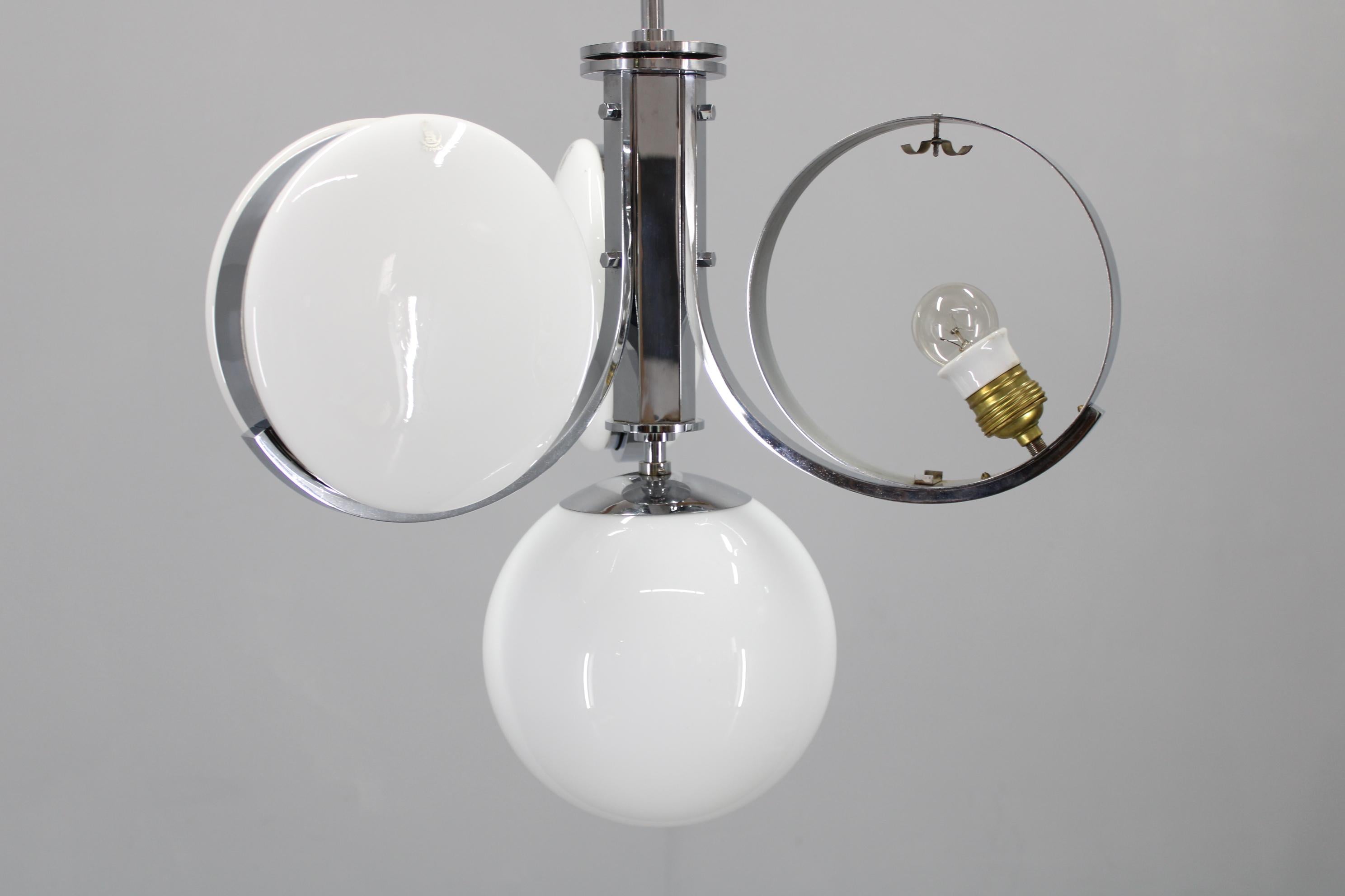Lustre en verre Art Déco des années 1930, Tchécoslovaquie en vente 4