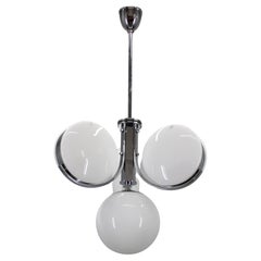 Raro lampadario in vetro Art Deco degli anni '30, Cecoslovacchia