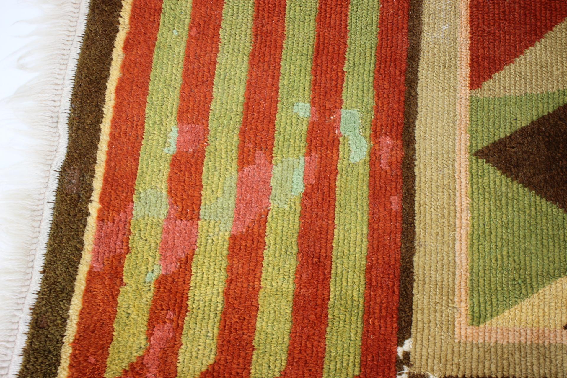 1930s Rare Art Deco Wool Carpet/Rug, Czechoslovakia For Sale 6