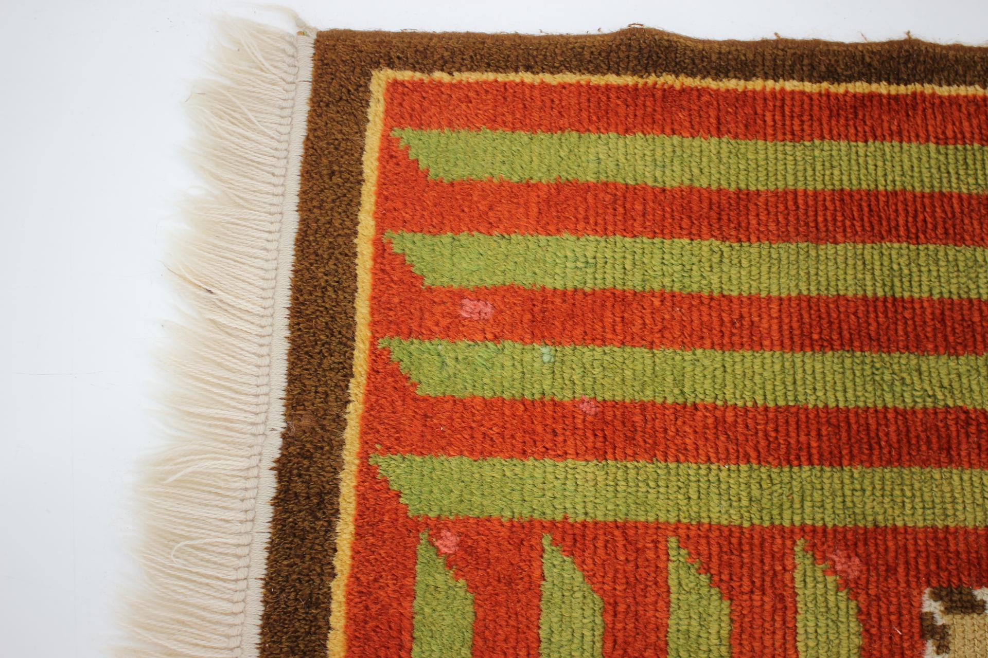 1930s Rare Art Deco Wool Carpet/Rug, Czechoslovakia For Sale 7