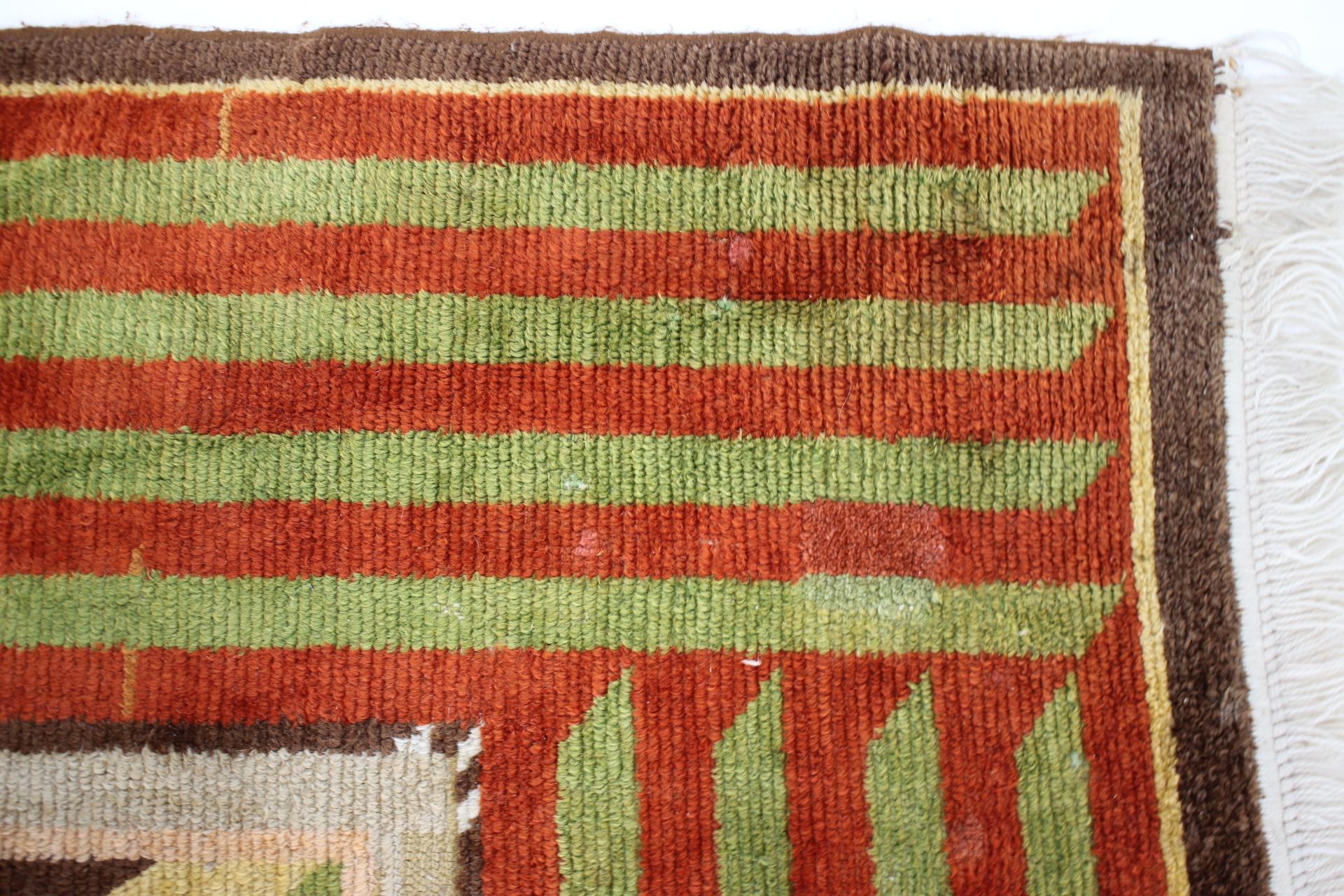 1930s Rare Art Deco Wool Carpet/Rug, Czechoslovakia For Sale 2
