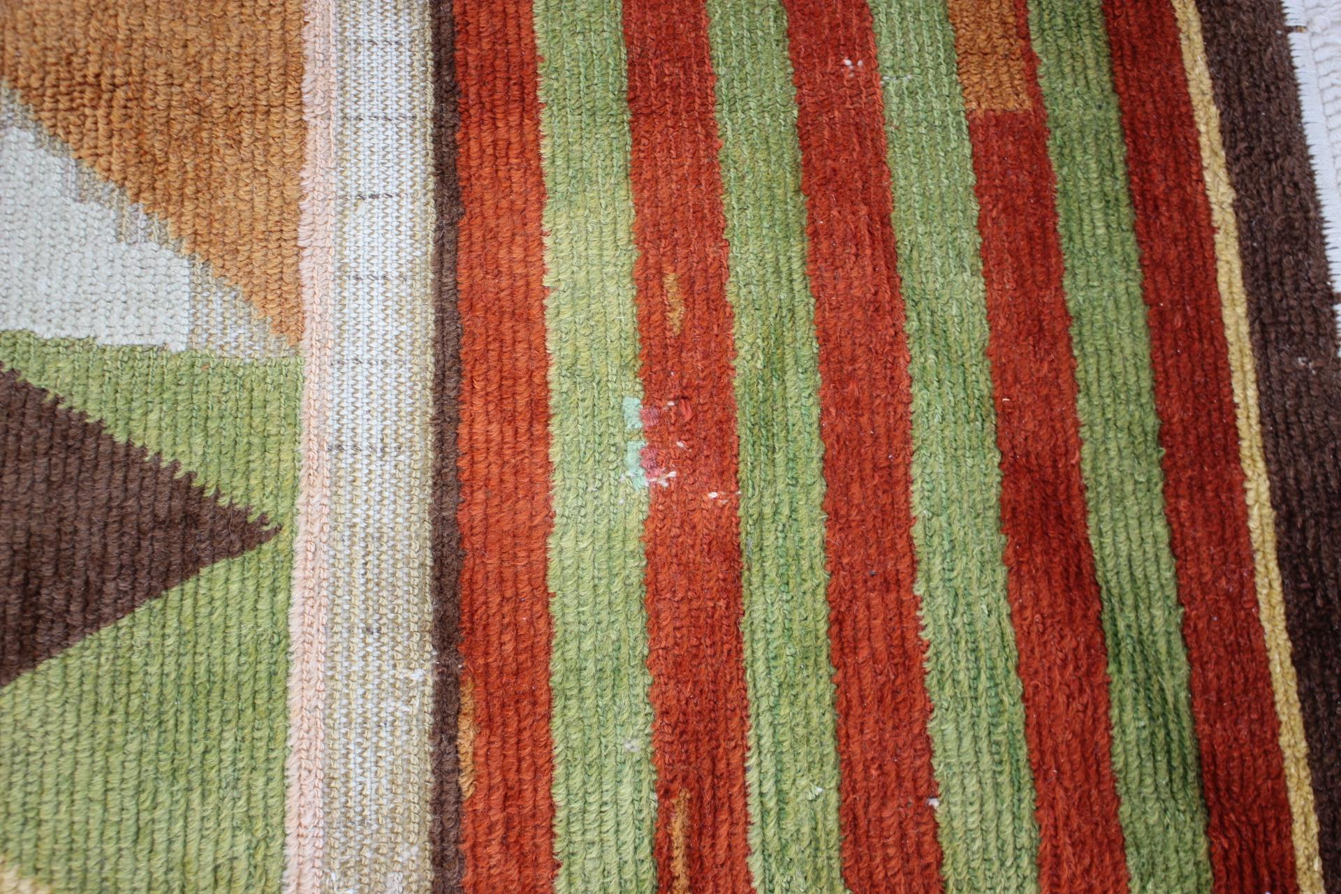 1930s Rare Art Deco Wool Carpet/Rug, Czechoslovakia For Sale 3
