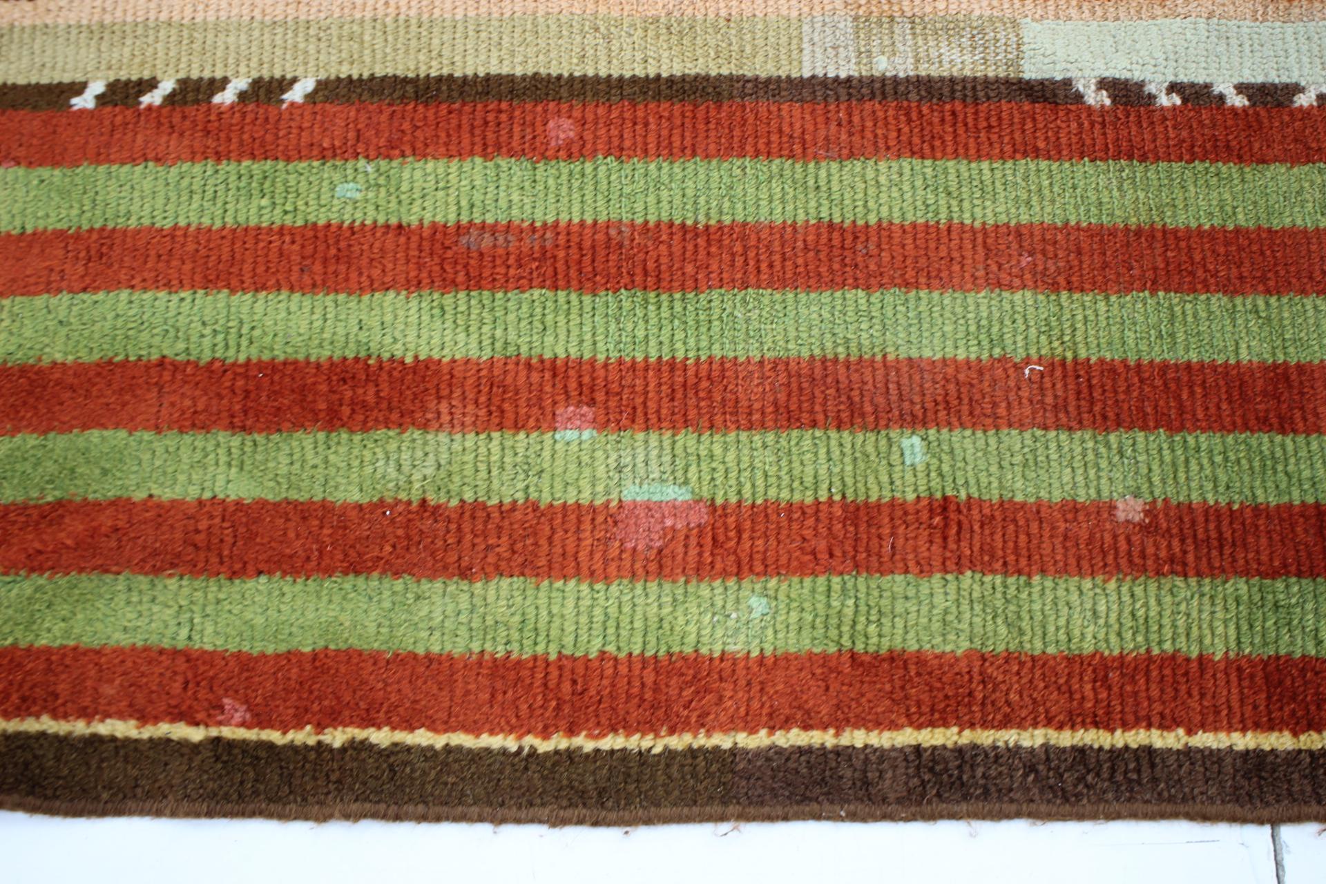 1930s Rare Art Deco Wool Carpet/Rug, Czechoslovakia For Sale 4