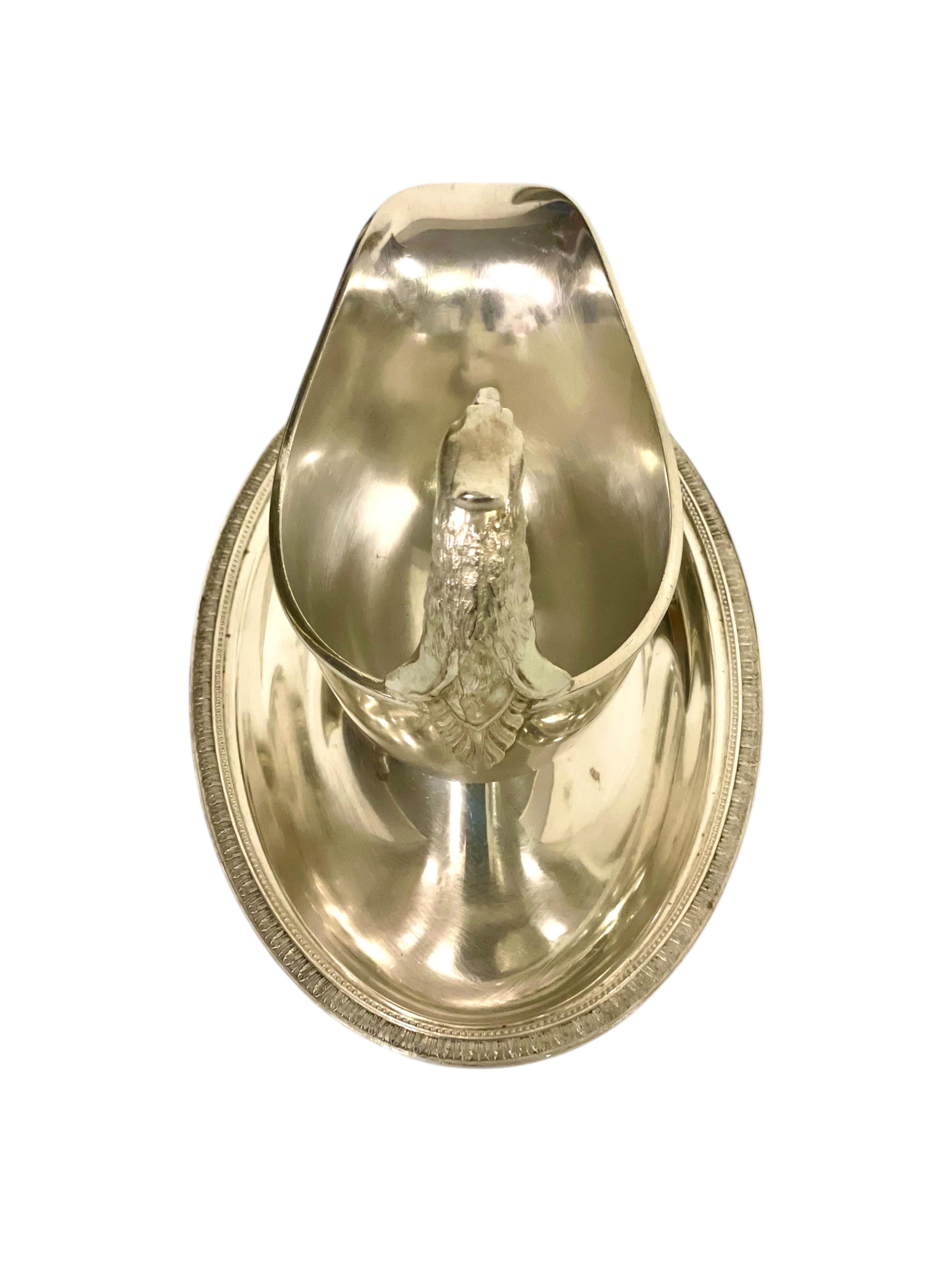 1930 Raro Christofle Gallia placcato in argento con manico a forma di aquila in vendita 4