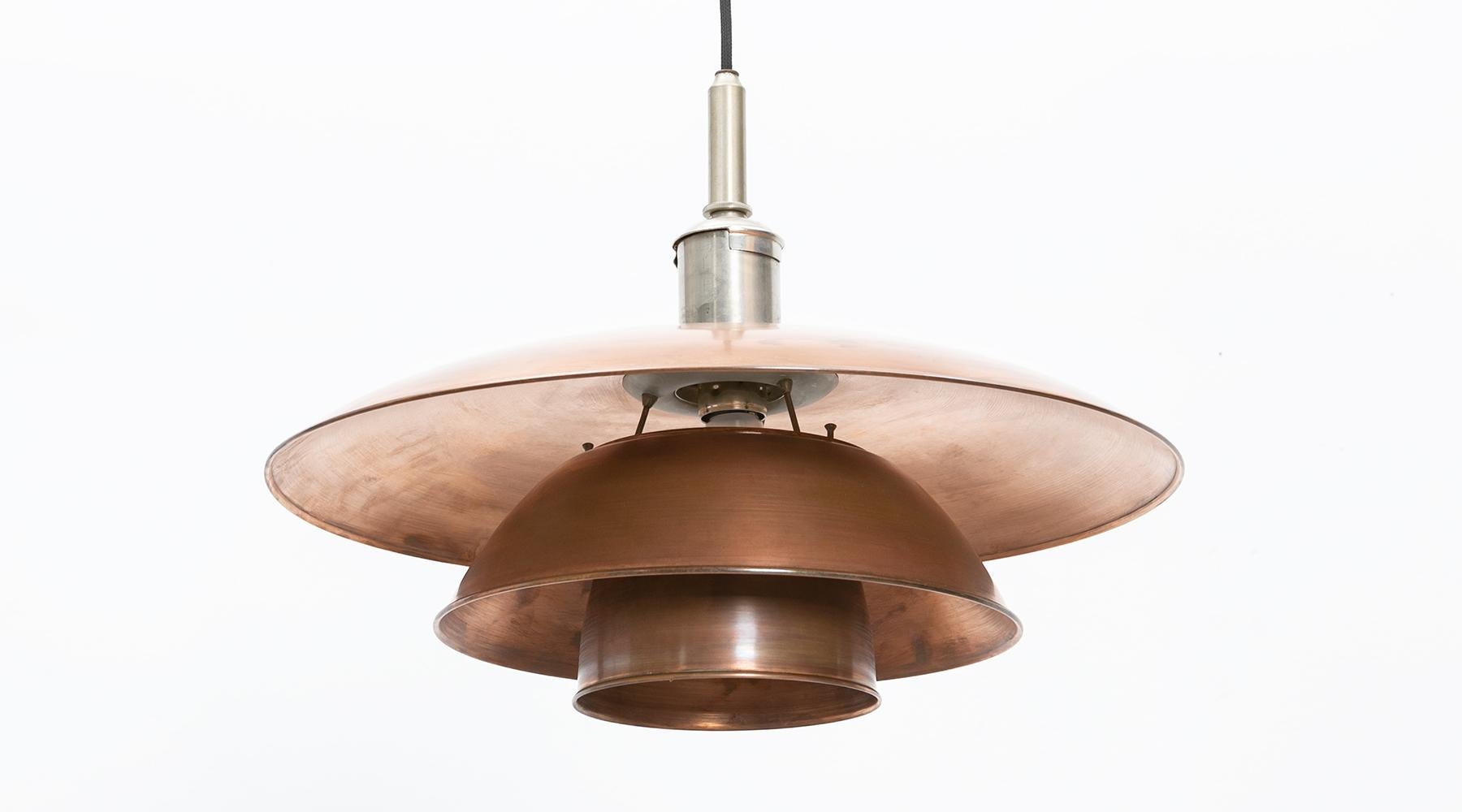 Plated 1930s Rare Copper Ceiling Lamp 5/5 by Poul Henningsen