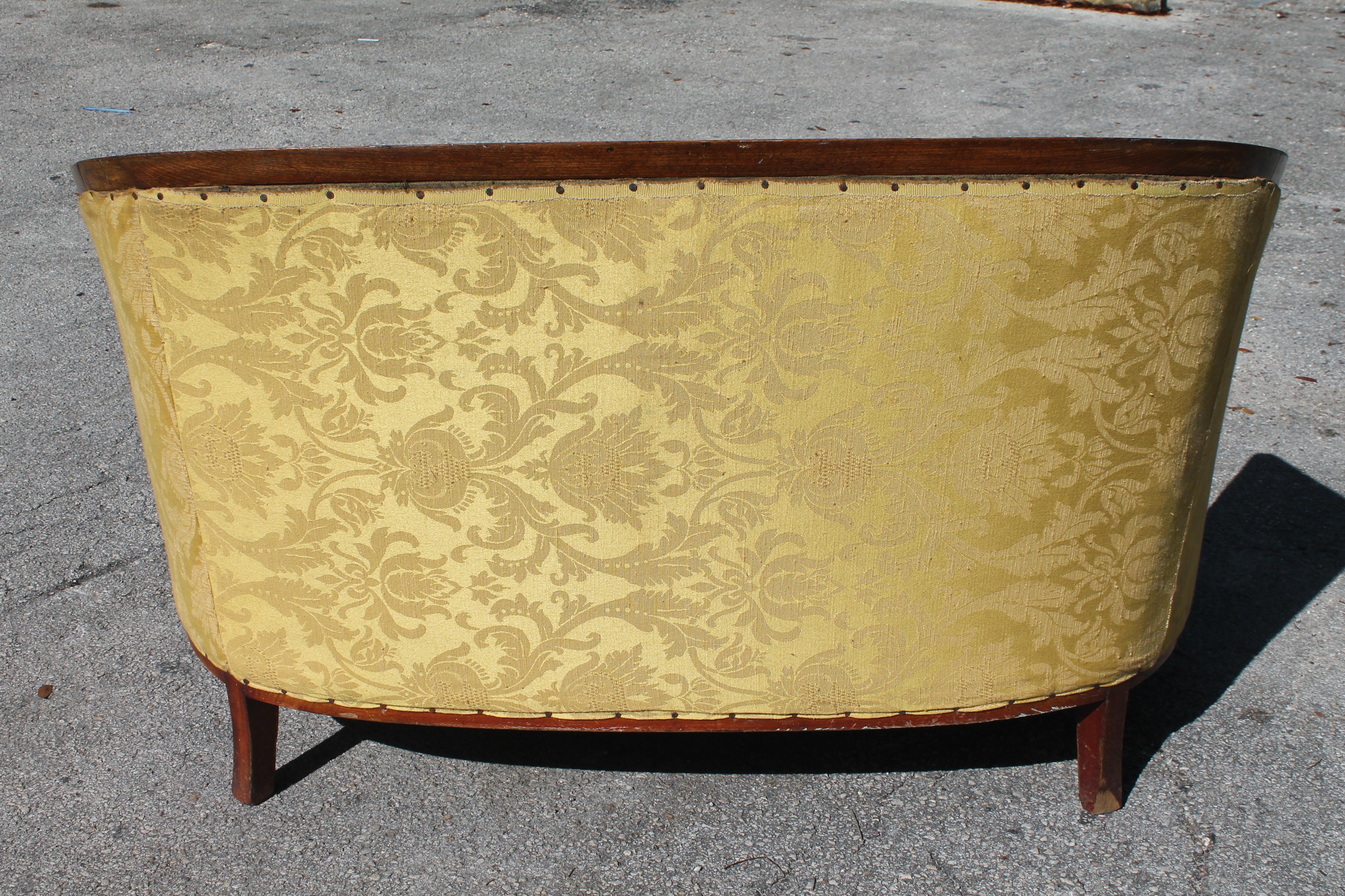 1930's Rare French Art Deco Carved Canape/ Sofa For Sale 1
