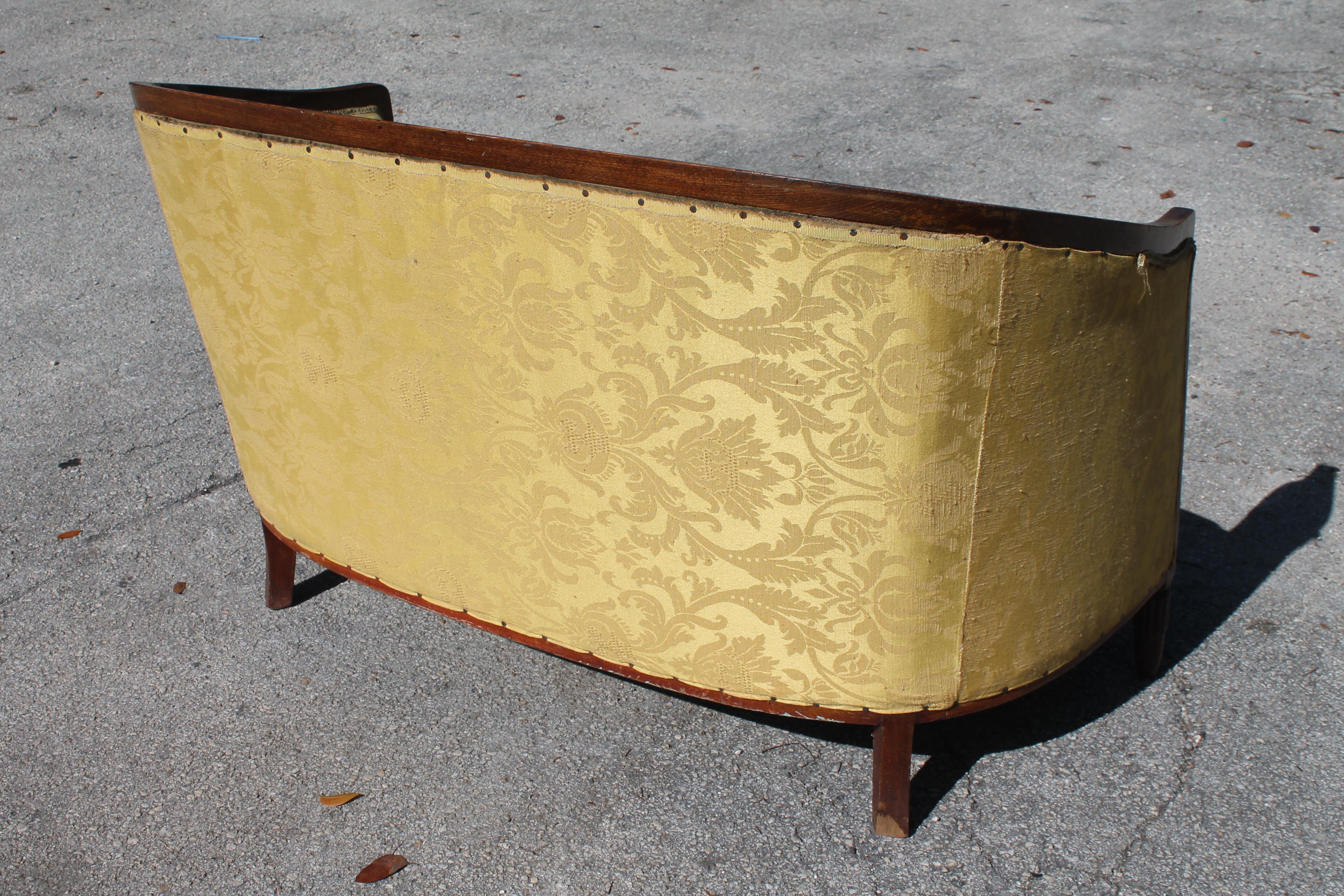1930's Rare French Art Deco Carved Canape/ Sofa For Sale 2