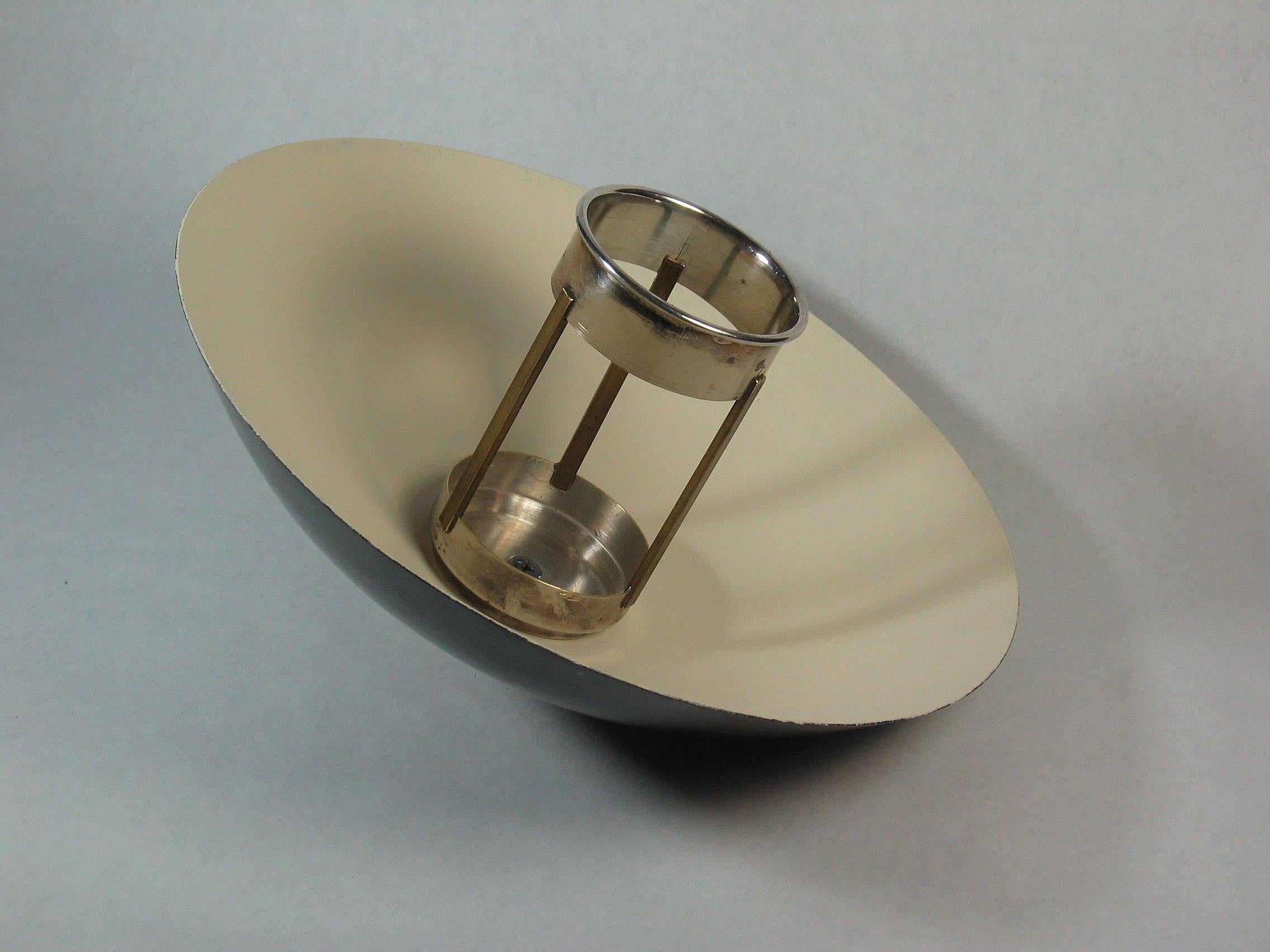 1930's Rare Parcel-Silvered Art Deco Bauhaus Mushroom Style Desk Lamp For Sale 2