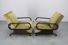1930s Rare Restored Adjustable Art Deco Armchairs, Czechoslovakia