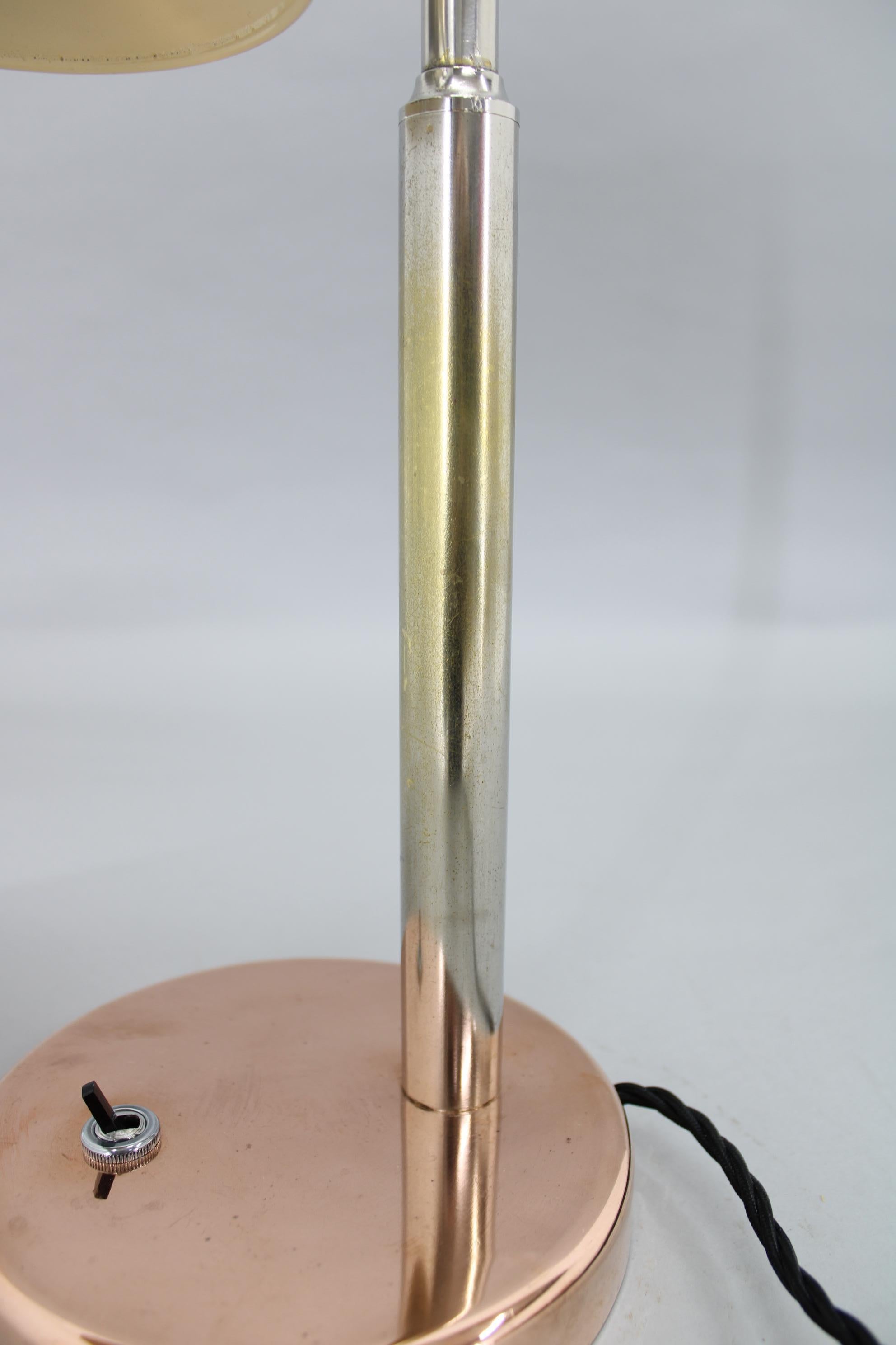 1930s Rare Restored Bauhaus Table Lamp, Czechoslovakia For Sale 7