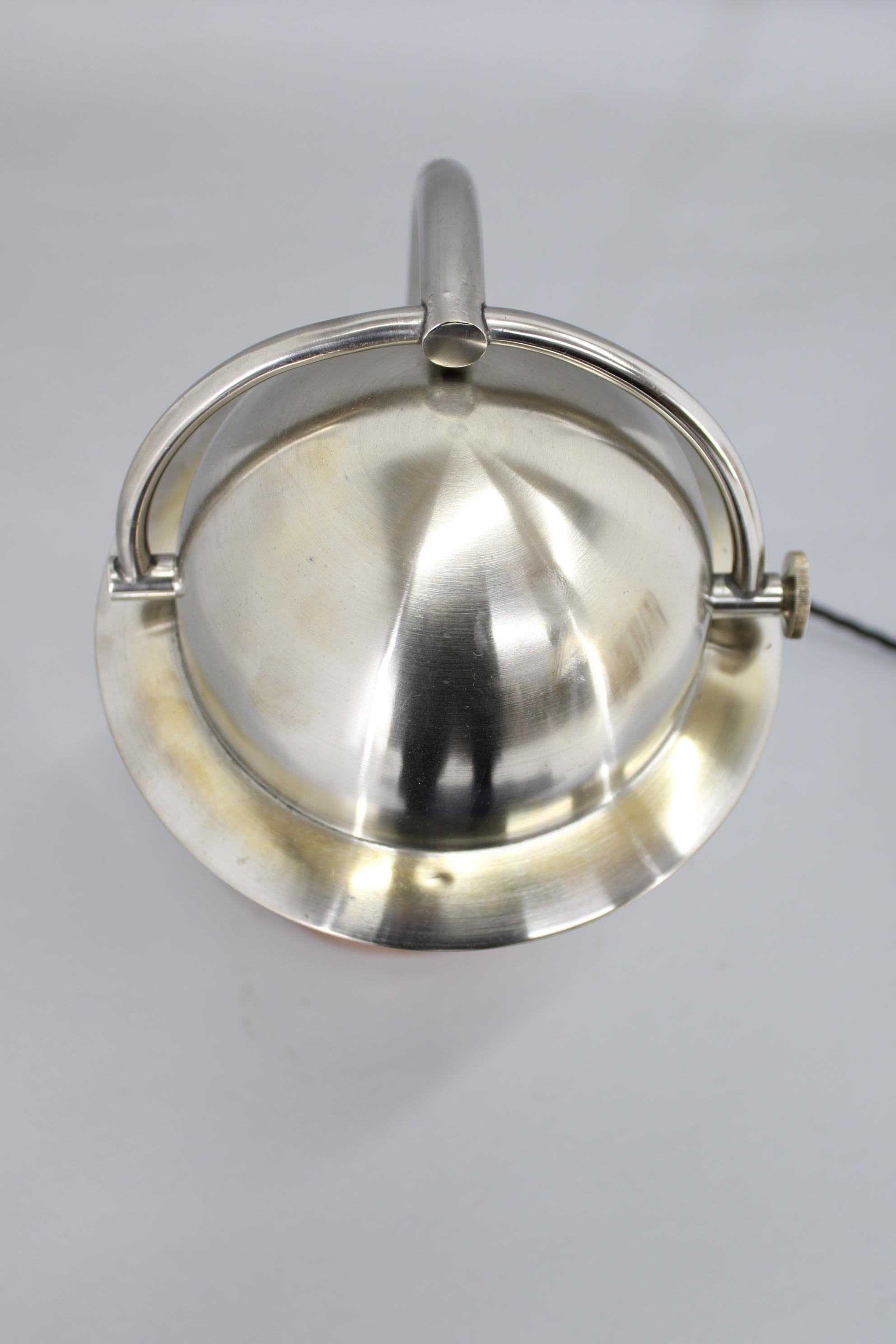Brass 1930s Rare Restored Bauhaus Table Lamp, Czechoslovakia For Sale